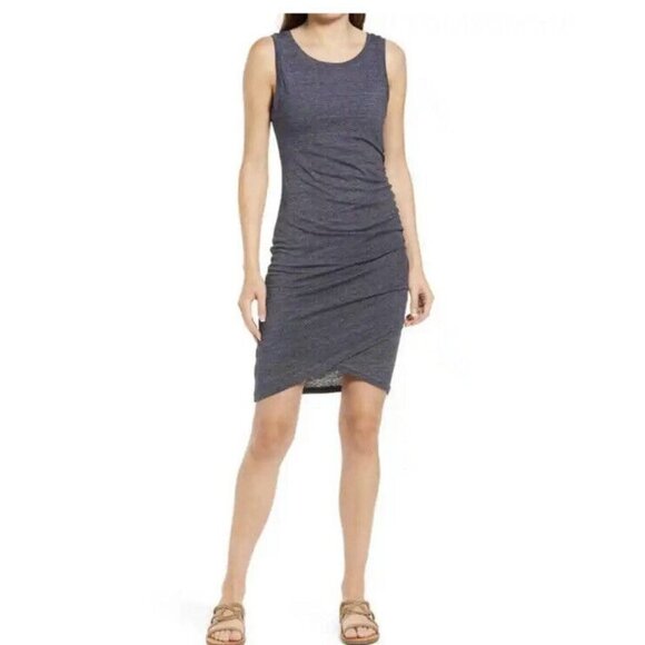 Treasure & Bond Nordstrom Women’s Small Ruched Sleeveless Tank Dress Blue Gray - Picture 1 of 11